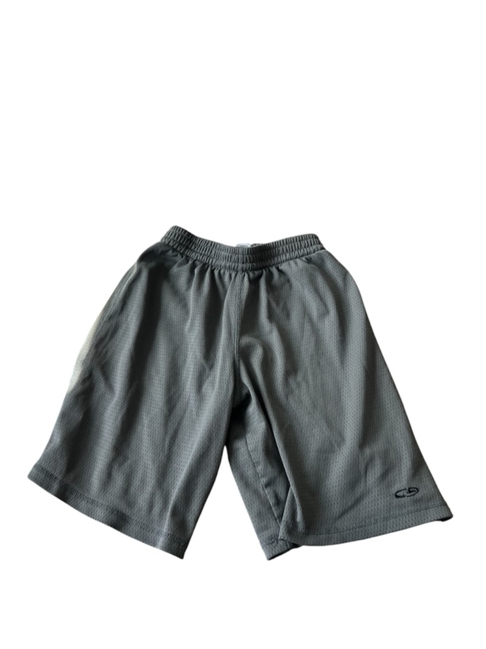 🔘CHAMPION: Boy size M, gray logo basketball athletic shorts, preowned🔘